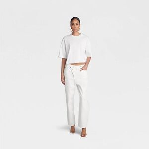 KBB by Kahlana -  Women's Mid-Rise Tapered Leg 'The D White